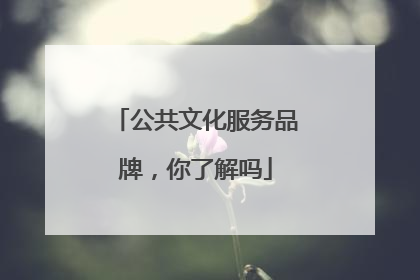 公共文化服务品牌，你了解吗