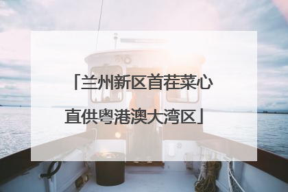 兰州新区首茬菜心直供粤港澳大湾区