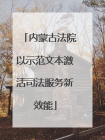 内蒙古法院以示范文本激活司法服务新效能