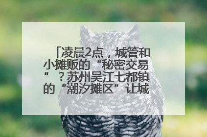 凌晨2点，城管和小摊贩的“秘密交易”？苏州吴江七都镇的“潮汐摊区”让城市管理有了人情味
