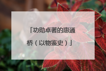 功勋卓著的惠通桥（以物鉴史）