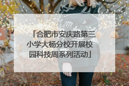 合肥市安庆路第三小学大杨分校开展校园科技周系列活动