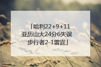 哈利22+9+11亚历山大24分6失误 步行者2-1雷霆