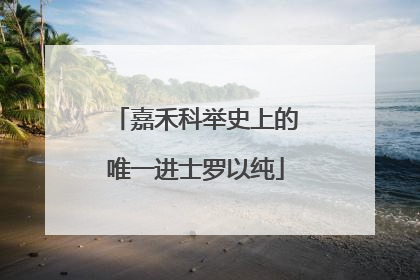 嘉禾科举史上的唯一进士罗以纯