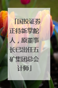 国投证券正待新掌舵人，原董事长已出任五矿集团总会计师
