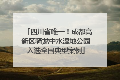 四川省唯一！成都高新区骑龙中水湿地公园入选全国典型案例