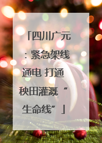 四川广元：紧急架线通电 打通秧田灌溉“生命线”