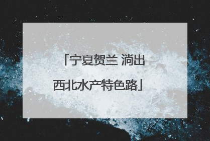 宁夏贺兰 淌出西北水产特色路
