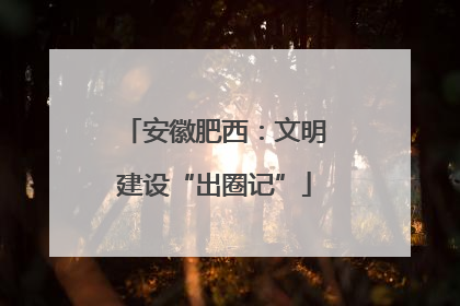 安徽肥西：文明建设“出圈记”