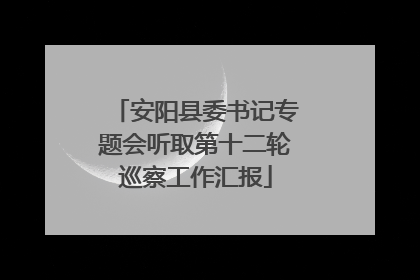 安阳县委书记专题会听取第十二轮巡察工作汇报