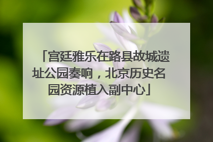 宫廷雅乐在路县故城遗址公园奏响，北京历史名园资源植入副中心