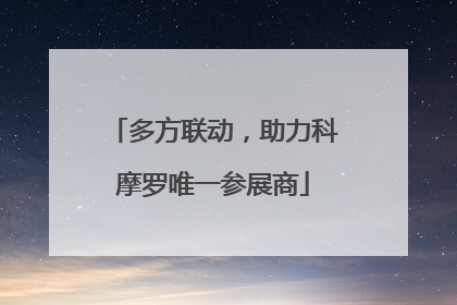 多方联动，助力科摩罗唯一参展商