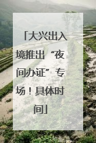 大兴出入境推出“夜间办证”专场！具体时间