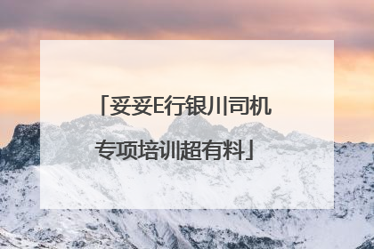 妥妥E行银川司机专项培训超有料