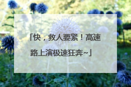快，救人要紧！高速路上演极速狂奔~