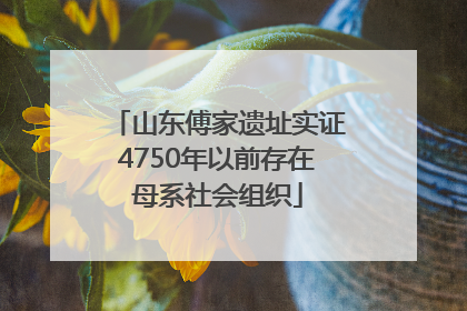 山东傅家遗址实证4750年以前存在母系社会组织