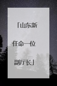 山东新任命一位副厅长