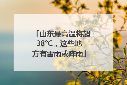 山东最高温将超38°C，这些地方有雷雨或阵雨