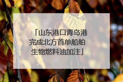 山东港口青岛港完成北方首单船舶生物燃料油加注