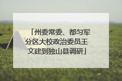 州委常委、都匀军分区大校政治委员王文建到独山县调研