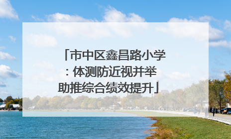 市中区鑫昌路小学：体测防近视并举 助推综合绩效提升
