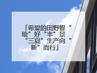 希望的田野智“绘”好“丰”景 “三夏”生产向“新”而行
