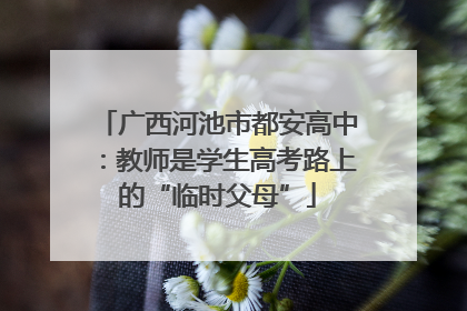 广西河池市都安高中：教师是学生高考路上的“临时父母”