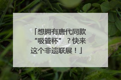 想拥有唐代同款“吸管杯”？快来这个非遗联展！