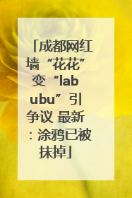 成都网红墙“花花”变“labubu”引争议 最新：涂鸦已被抹掉