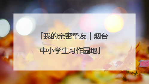 我的亲密挚友｜烟台中小学生习作园地