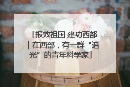 报效祖国 建功西部｜在西部，有一群“追光”的青年科学家