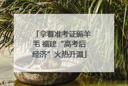 拿着准考证薅羊毛 福建“高考后经济”火热升温