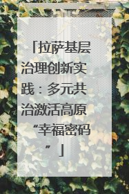拉萨基层治理创新实践：多元共治激活高原“幸福密码”