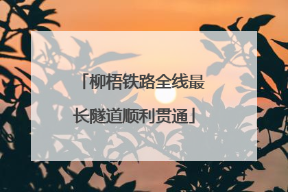 柳梧铁路全线最长隧道顺利贯通