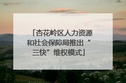 杏花岭区人力资源和社会保障局推出“三快”维权模式