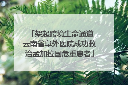 架起跨境生命通道 云南省阜外医院成功救治孟加拉国危重患者