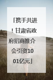 携手共进！甘肃省政府招商推介会引资1001亿元