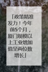 政策精准发力！今年前5个月，厦门规模以上工业增加值呈两位数增长