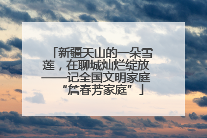 新疆天山的一朵雪莲，在聊城灿烂绽放——记全国文明家庭“詹春芳家庭”