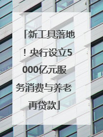 新工具落地！央行设立5000亿元服务消费与养老再贷款