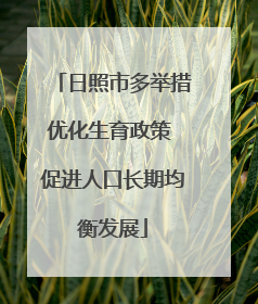 日照市多举措优化生育政策 促进人口长期均衡发展