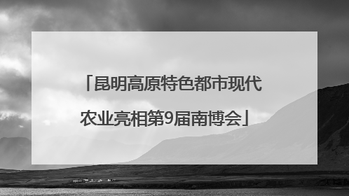 昆明高原特色都市现代农业亮相第9届南博会