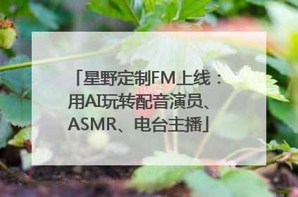 星野定制FM上线：用AI玩转配音演员、ASMR、电台主播