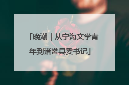 晚潮｜从宁海文学青年到诸暨县委书记