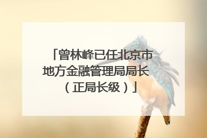 曾林峰已任北京市地方金融管理局局长（正局长级）