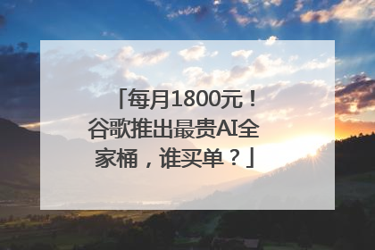 每月1800元！谷歌推出最贵AI全家桶，谁买单？