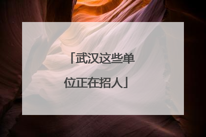 武汉这些单位正在招人