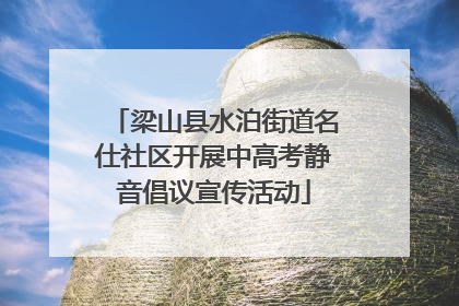 梁山县水泊街道名仕社区开展中高考静音倡议宣传活动