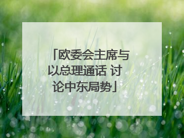 欧委会主席与以总理通话 讨论中东局势