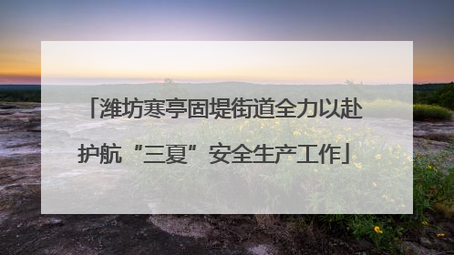 潍坊寒亭固堤街道全力以赴护航“三夏”安全生产工作